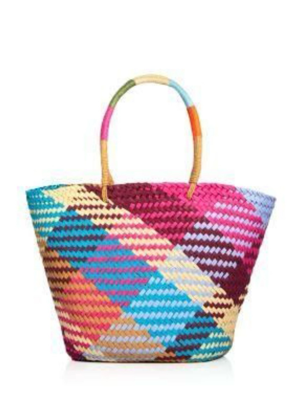 Aqua Jade Large Woven Paper Straw Tote Multicolor Exclusive Bloomingdales Nwt